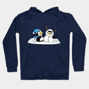 Penguin couple in snow Hoodie